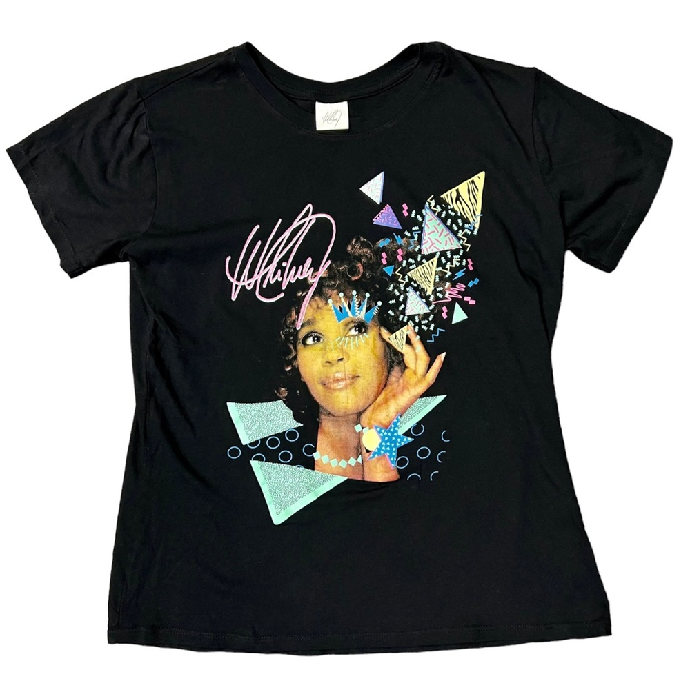 Vintage Whitney Houston T-Shirt Size XS Tee Black